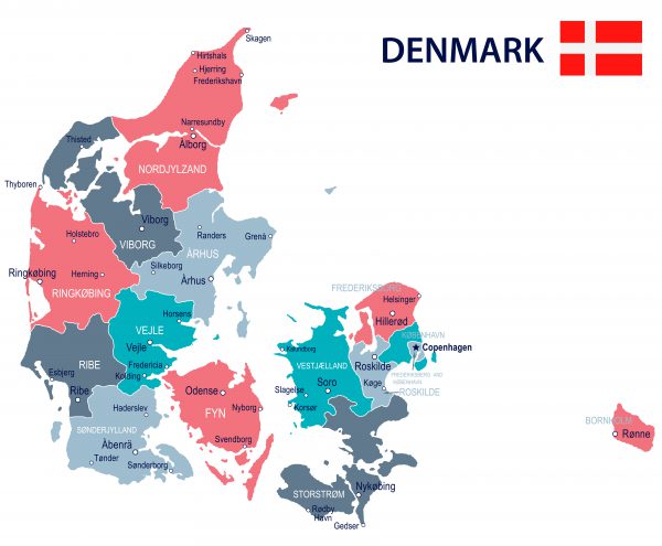 デンマークの地図