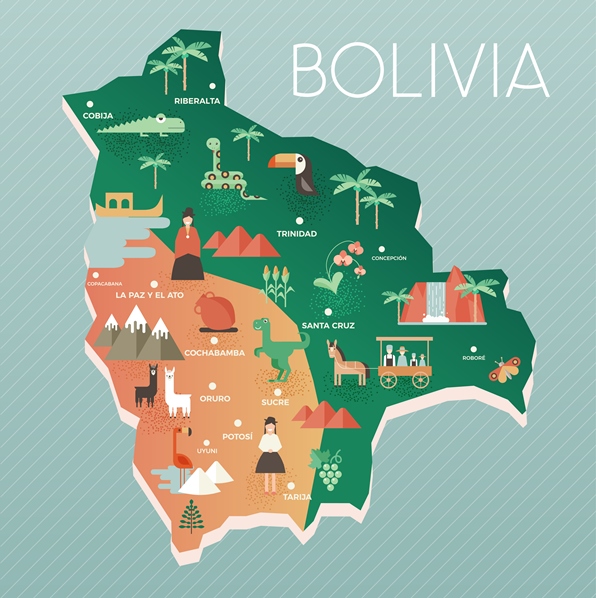 ボリビア・ウユニ塩湖の地図