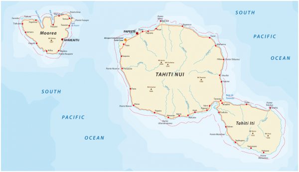 タヒチ島の地図