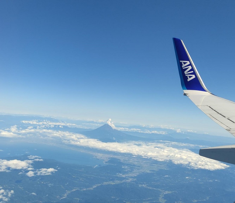 全日空機内から見えた富士山