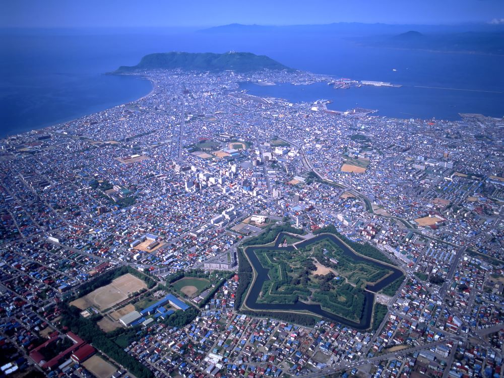 上空から見た函館市街