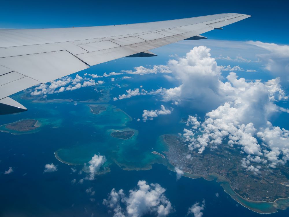 飛行機から見た八重山列島