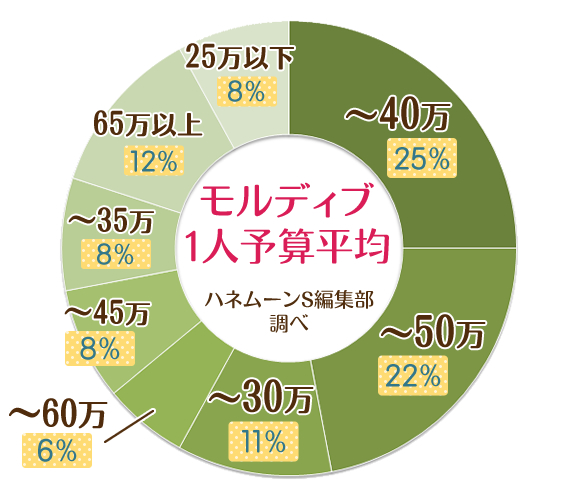 モルディブ1人予算平均 ハネムーンS編集部調べ